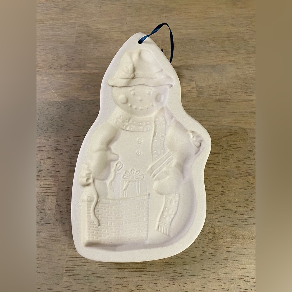 Longaberger 1997 Pottery Snow Friends Cookie Mold Snowmen